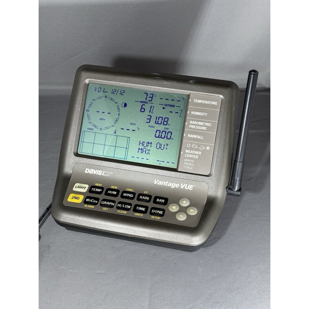 DAVIS INSTRUMENTS Vantage VUE Weather Station Console #6351 Model 6250 - TESTED